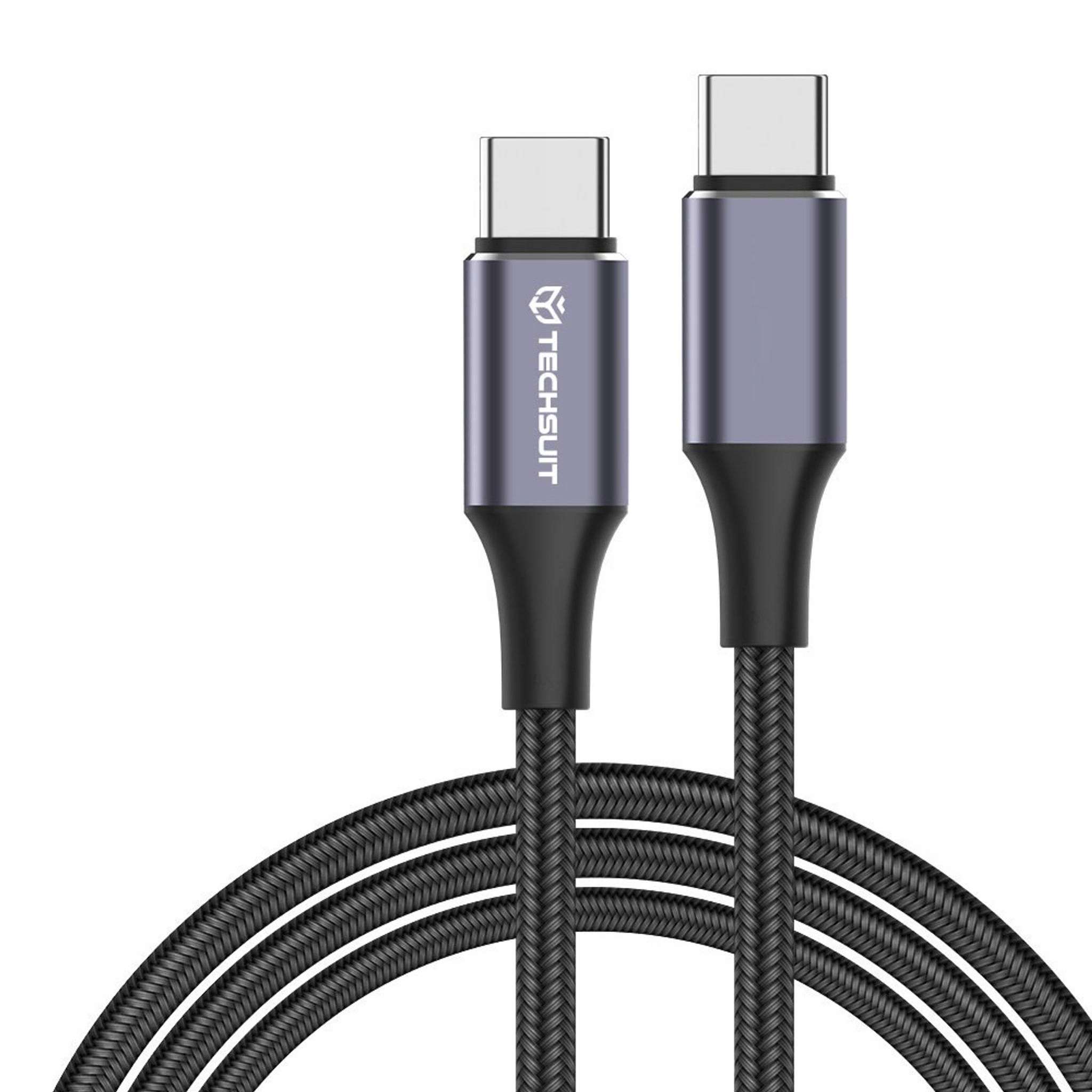 Techsuit kabel do danych szybkie ładowanie Pd 100 480 aluminium, 1 czarny