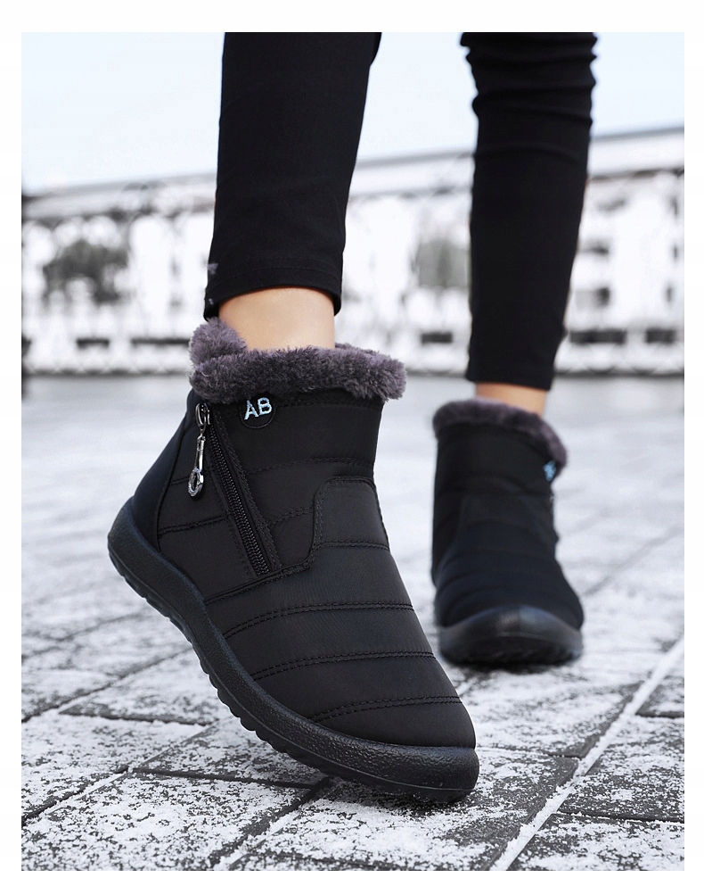 BUTY DAMSKIE ZIMOWE ŚNIEGOWCE CIEPŁE OCIEPLANE r37 Wysokość wysokie