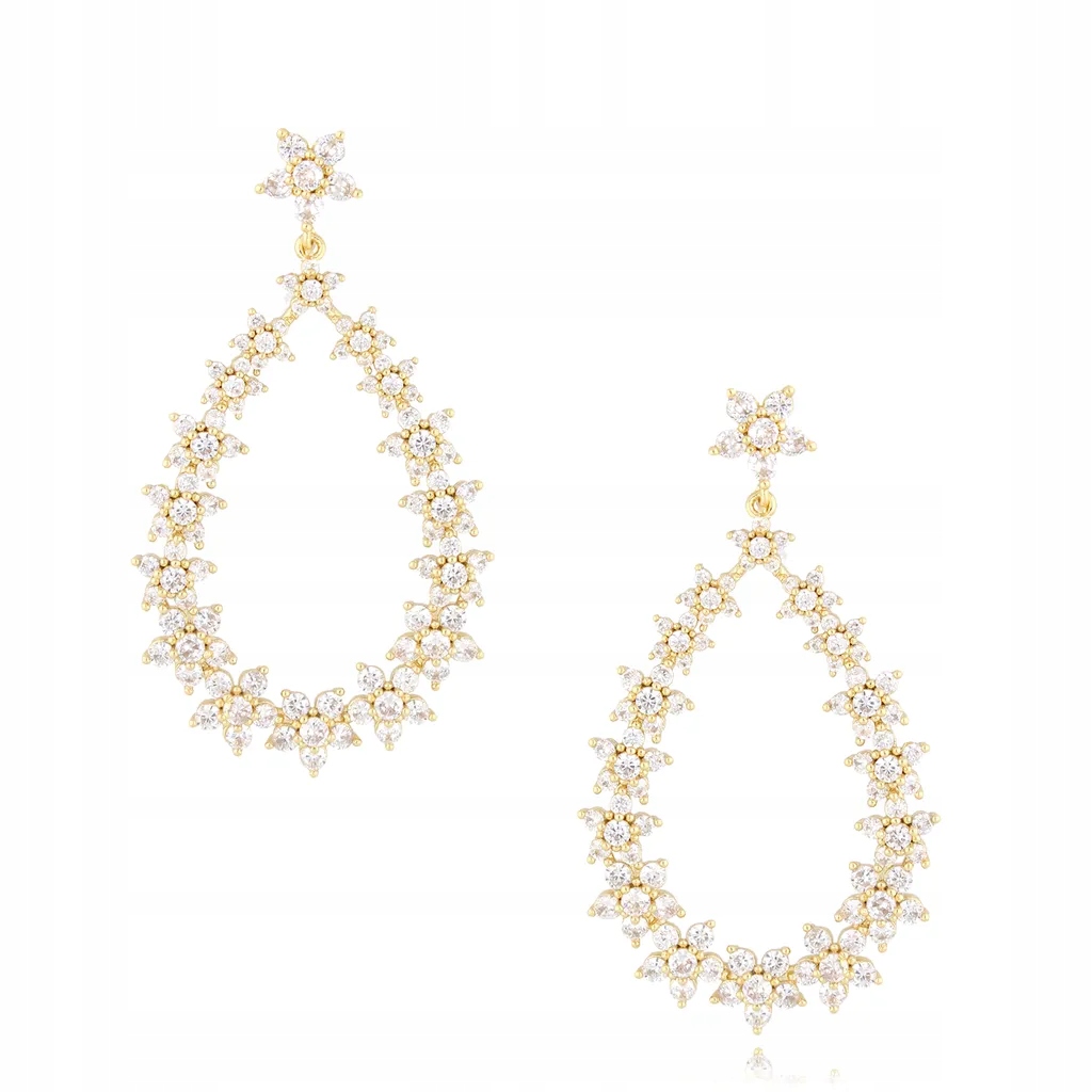 Náušnice By Dziubeka Salama bílé sklo mosaz zlatá tyčinka