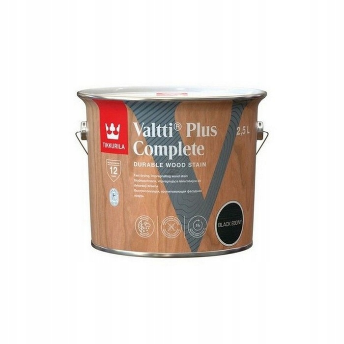 Tikkurila Lakierobejca 5L Black Ebony czarny Valtti Plus Complete