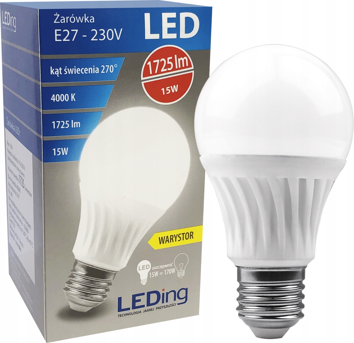 

Żarówka Led 15W 1725lm E27 4000K Antyprzepięciowa
