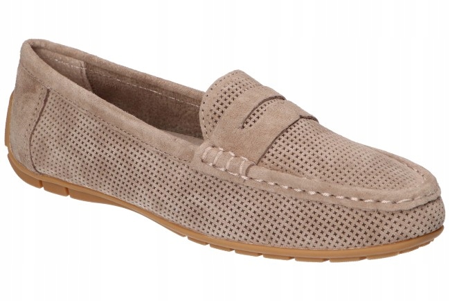 American Club JK13 Originální Módní Kožené Mokasíny Dámské Béžové Boty 37