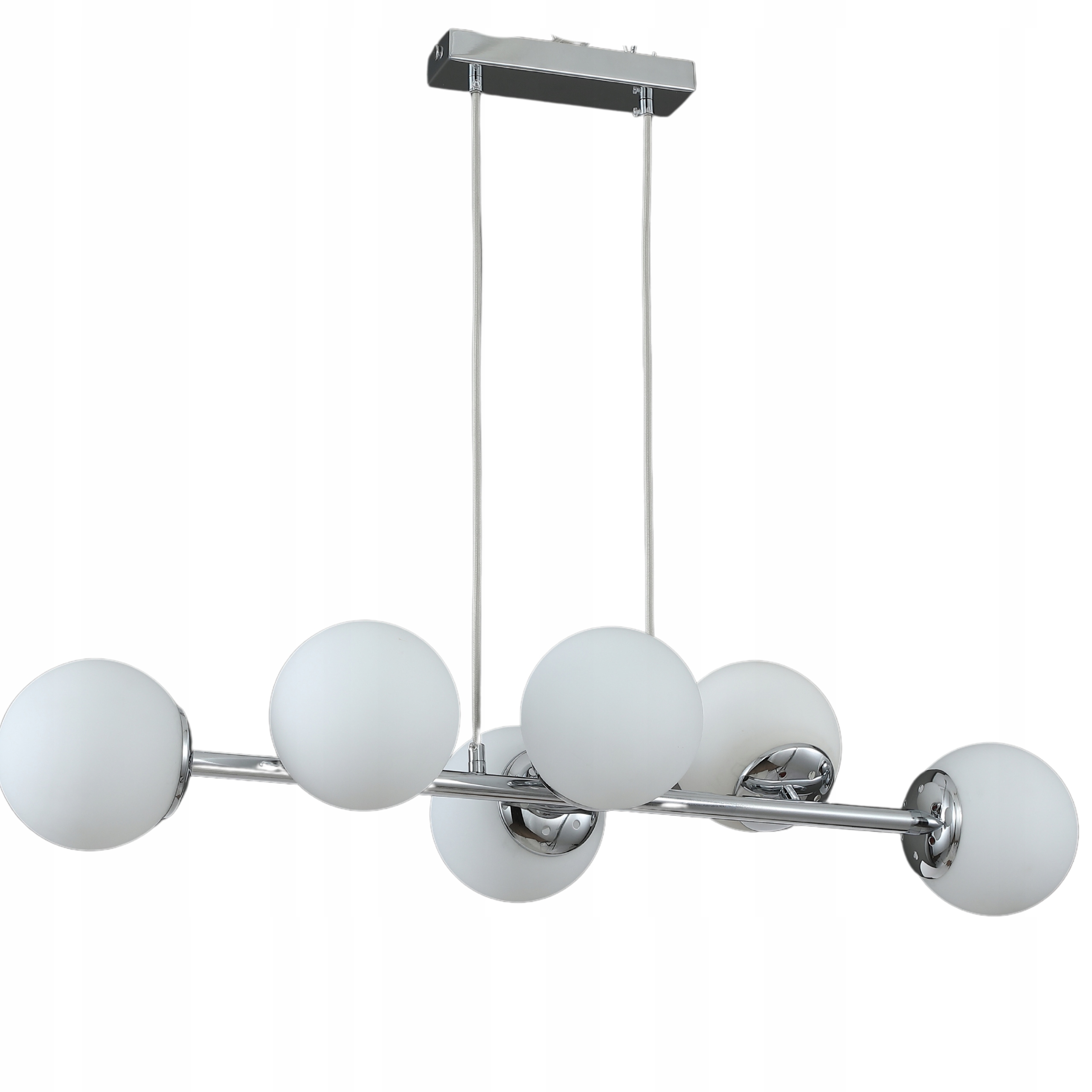 ПОТОЛОЧНЫЙ ПОДВЕСНОЙ СВЕТИЛЬНИК ЛЮСТРА 6 ХРОМ СВЕТОДИОДНЫЕ ШАРЫ