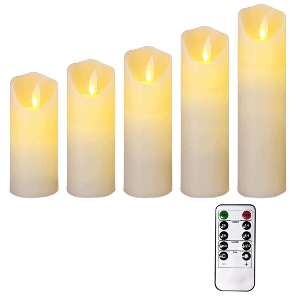 Sada 5 Led Svíček S Efektem Plamene, Usb, Vosk Ovladače