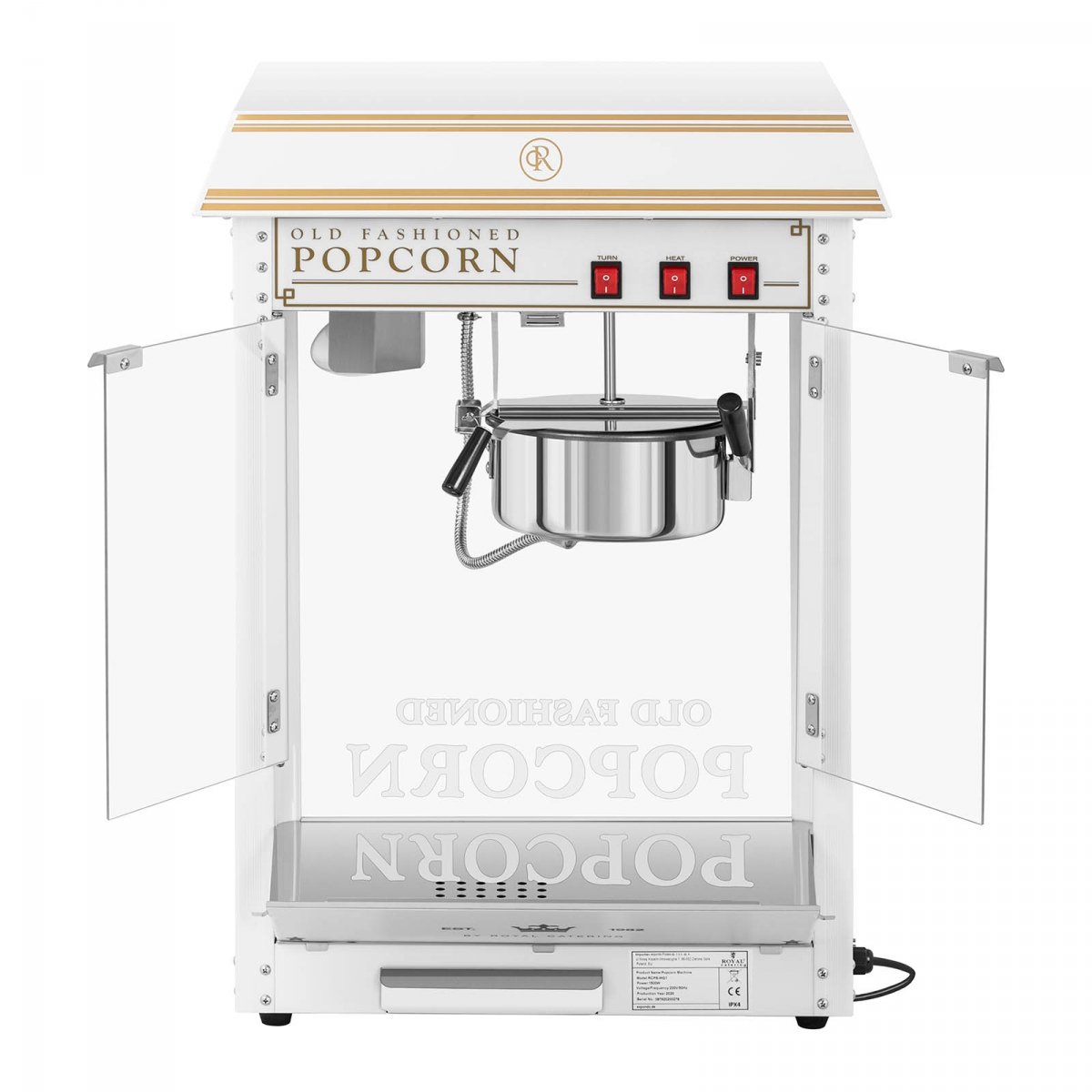 Maszyna do popcornu - biało-złota ROYAL CATERING 10011101 RCPS-WG1 EAN (GTIN) 4250928692191