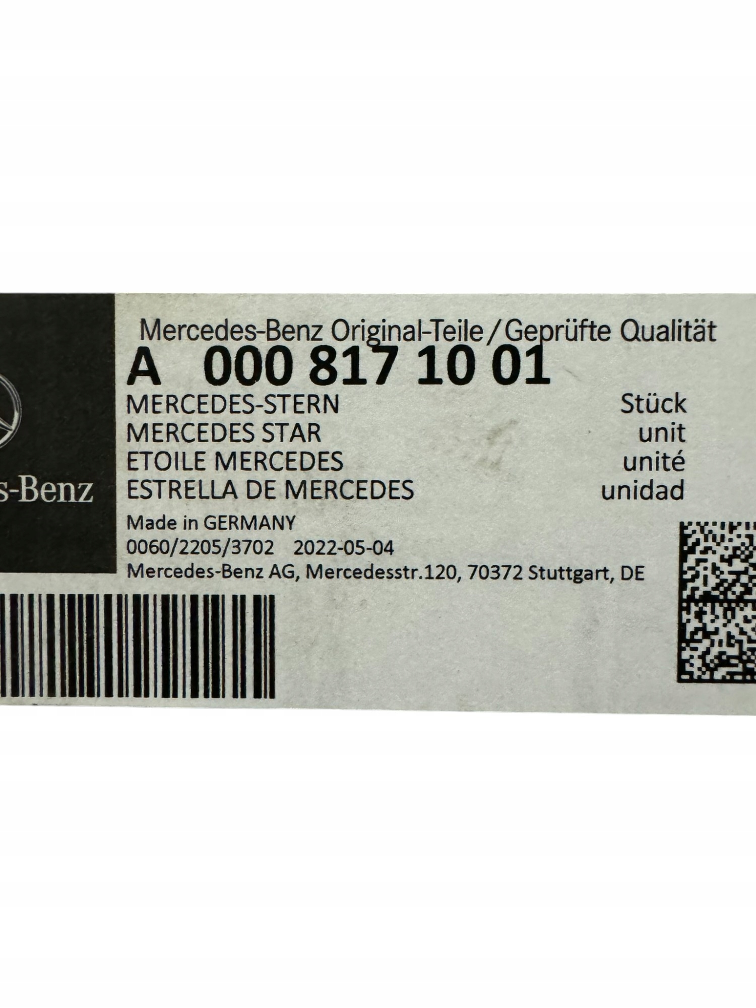 EMBLEMAT ZNACZEK LOGO ATRAPY MERCEDES A0008171001 NOWY Marka Mercedes-Benz