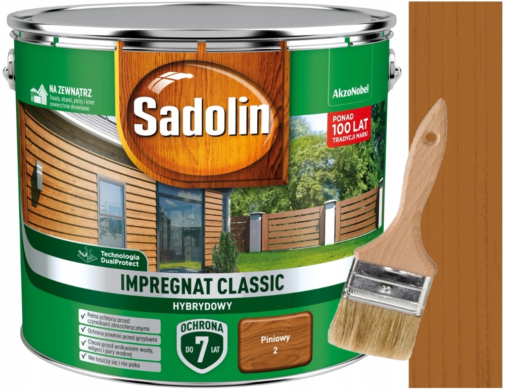 

Sadolin Classic Impregnat 9L Piniowy+pędzel 50MM