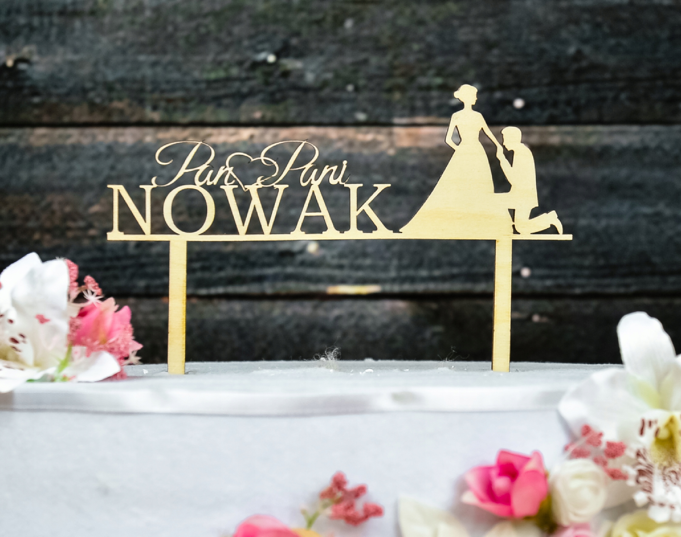 Topper TŚD-19-Nazwisko Ślub Wesele Marka Dekor Laser