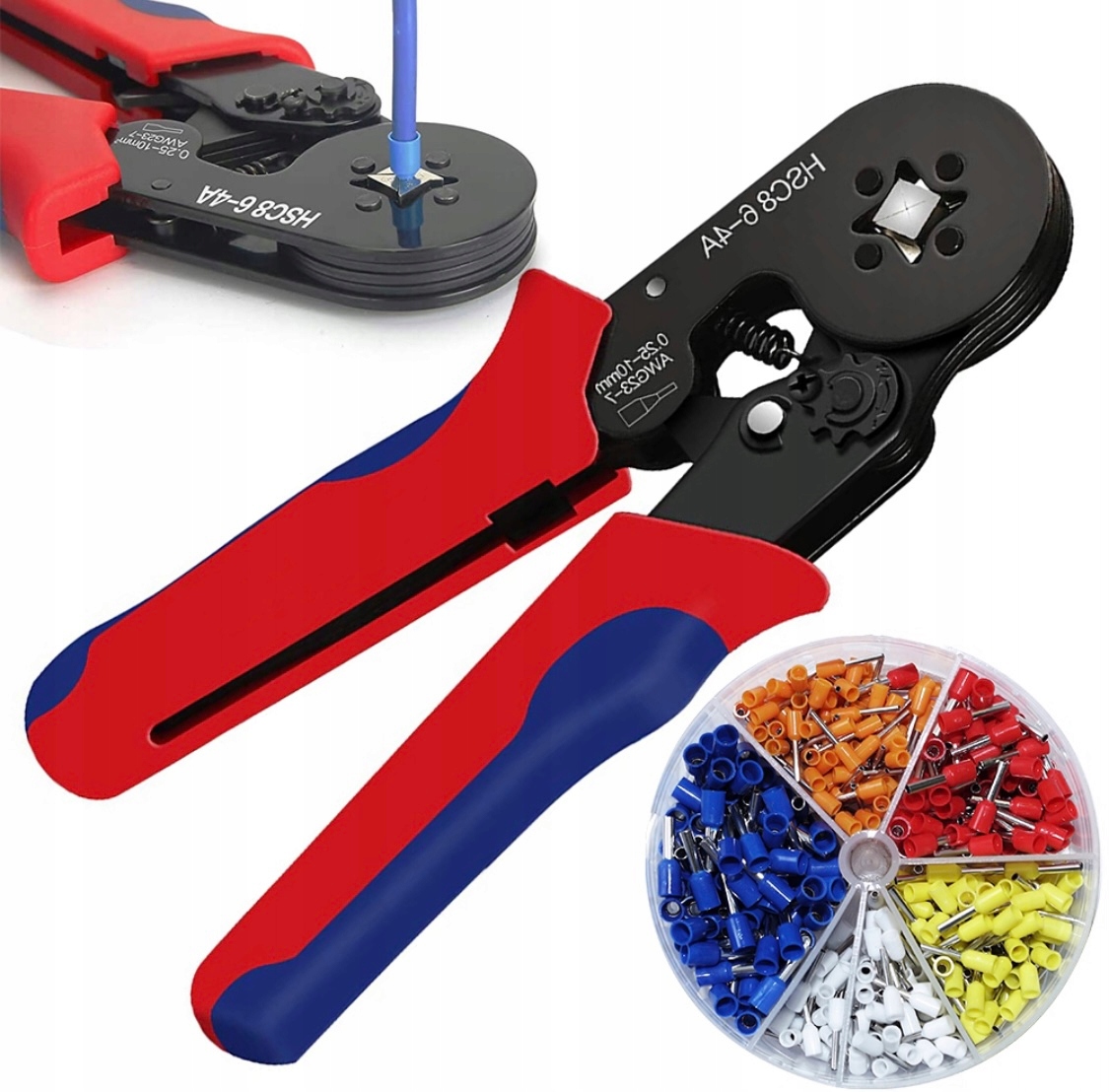 ZACISKARKA DO TULEJEK KONEKTORÓW PRZEWODÓW ZESTAW PRASKA + 400 SZT TULEJKA