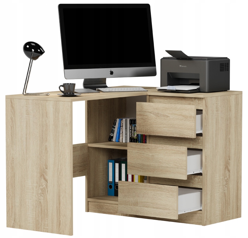 MEBLE BIURKO NAROŻNE KOMPUTER PRAWE Sonoma N-4P