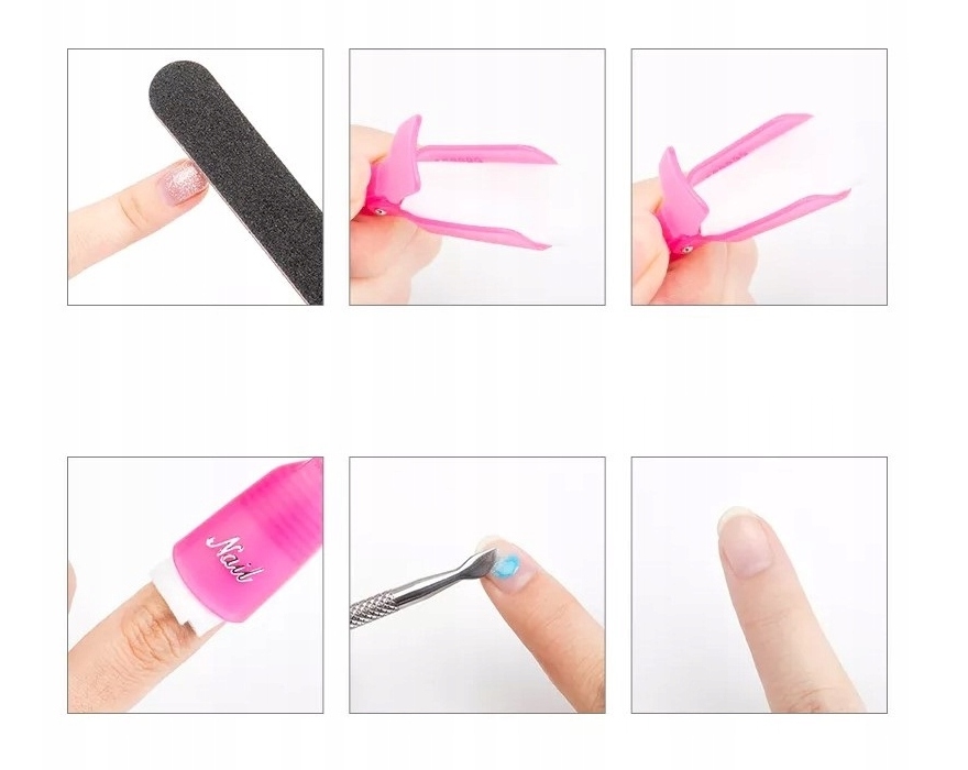 KLIPSY DO ŚCIĄGANIA HYBRYDY MANICURE - 10szt - FIOLETOWE Kolor fioletowy