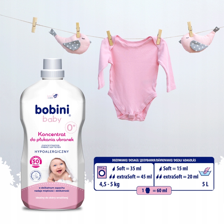 Bobini Płyn do prania do płukania tkanin dla dzieci 10,8l 100prań + 100 pł Kraj pochodzenia Polska