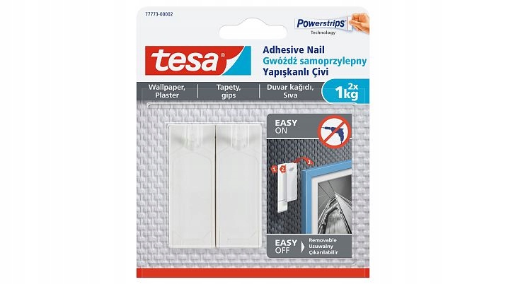 

Tesa 77773 Gwóźdź samoprzylepny, tapeta i tynk 1kg