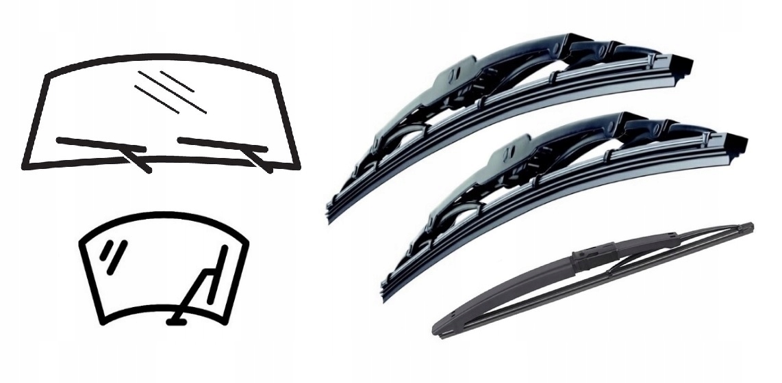 Wycieraczki Przód+tył Vw Fox od 2005-