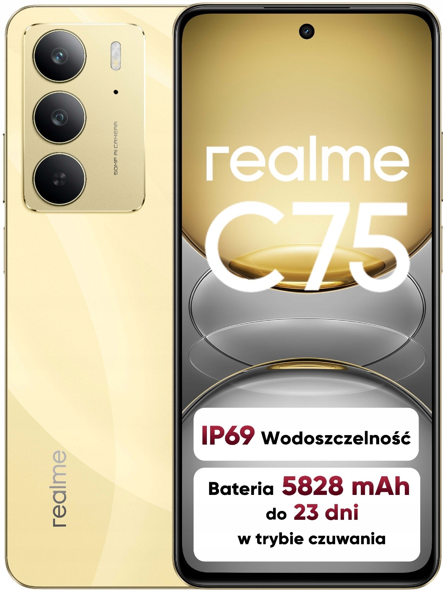 Realme C75 8/256GB Ds Nfc IP69 5828mAh Lighting Gold
