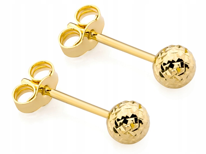 

Piękne Złote Kolczyki pr. 333 8k Kulki 4mm Sztyft