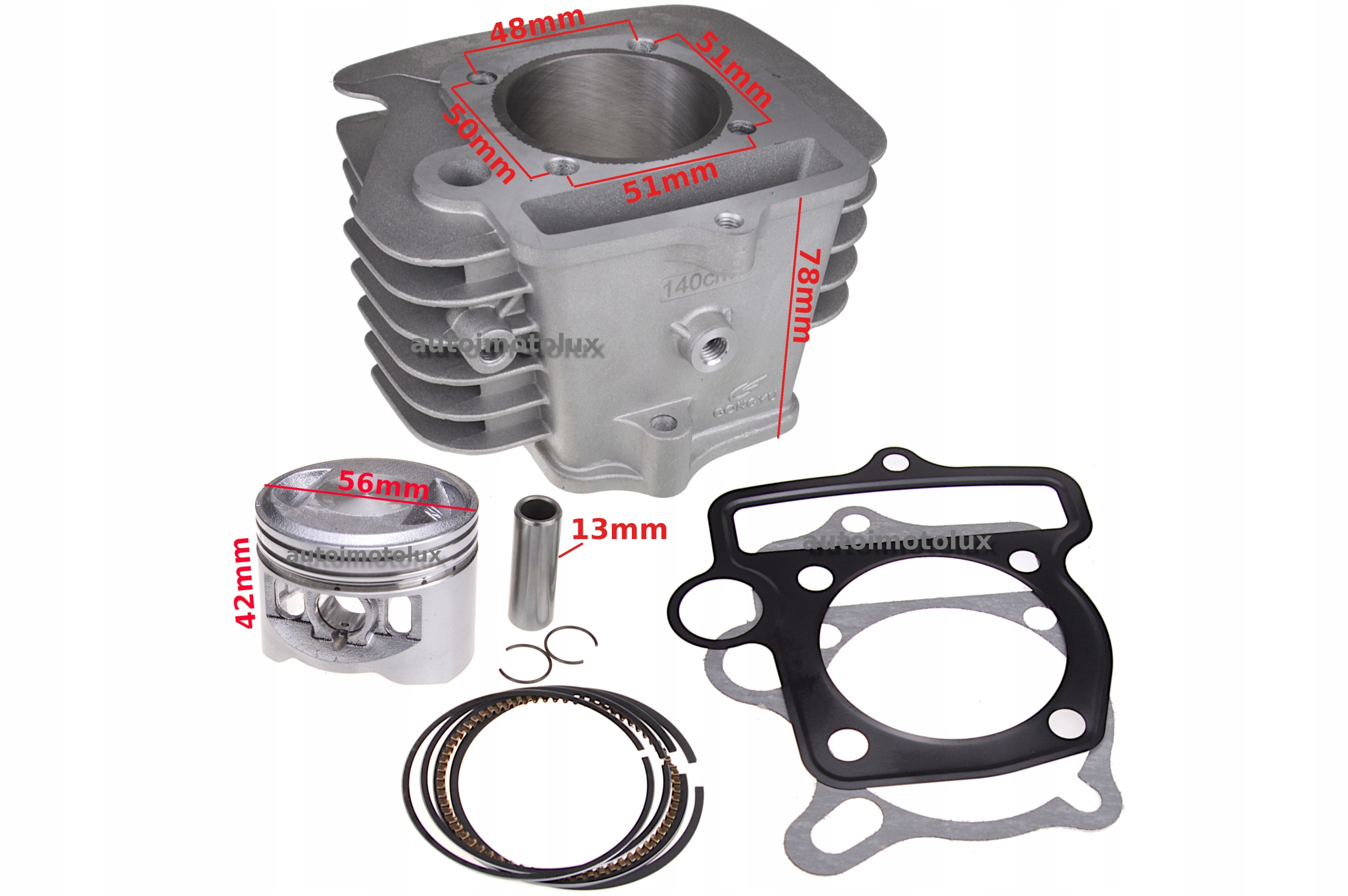 CYLINDER CROSS PIT BIKE YX140 MRF 56,00mm Producent Acme