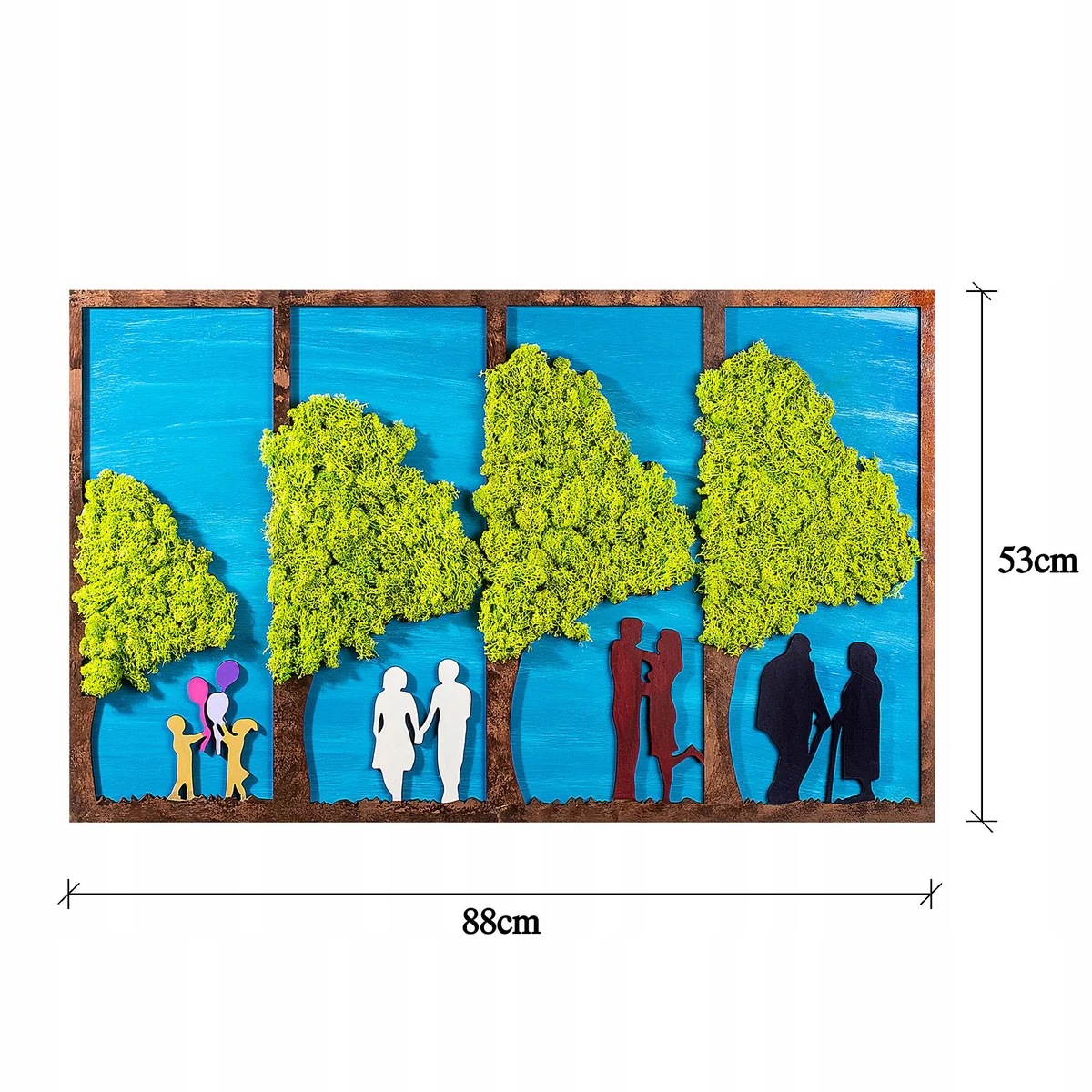 nástěnný mechový panel Wallity YNS-014 Mdf 88x53 cm, vícebarevný