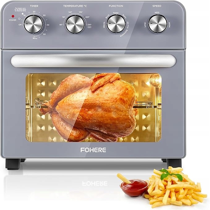 Mini piekarnik Fohere Frytkownica Beztłuszczowa 23 l Srebrna X252