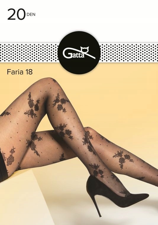 

Rajstopy Gatta Faria 18 kwiaty r 3/M Nero