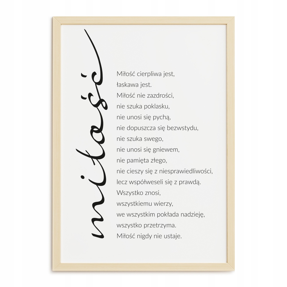 

Plakat A4 Miłość Cytat Pismo Prezent Na Ślub Napis