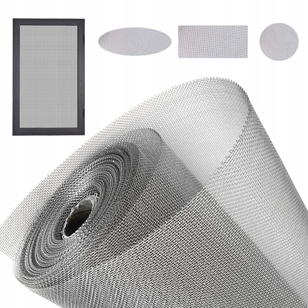 Role Stříbrná Síťka Moskytiéra Z Nerezové Oceli 300×60 CM