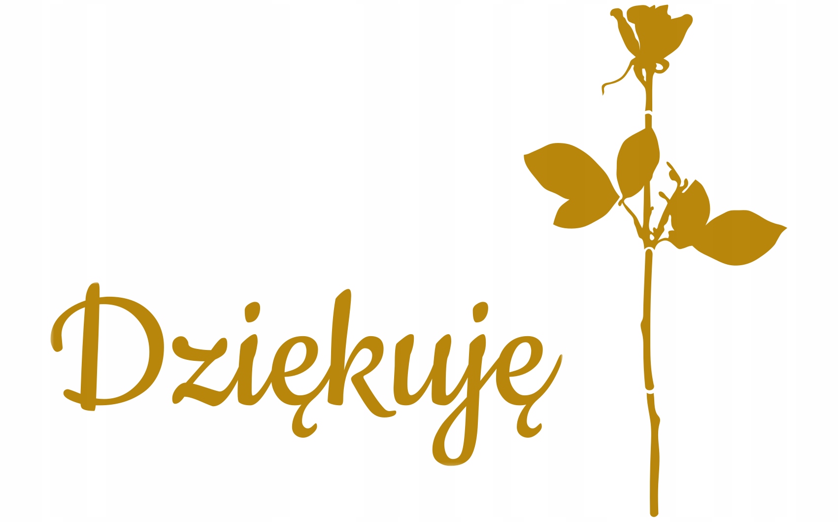 naklejka PODZIĘKOWANIA dziękuję RÓŻA 24,5x17cm