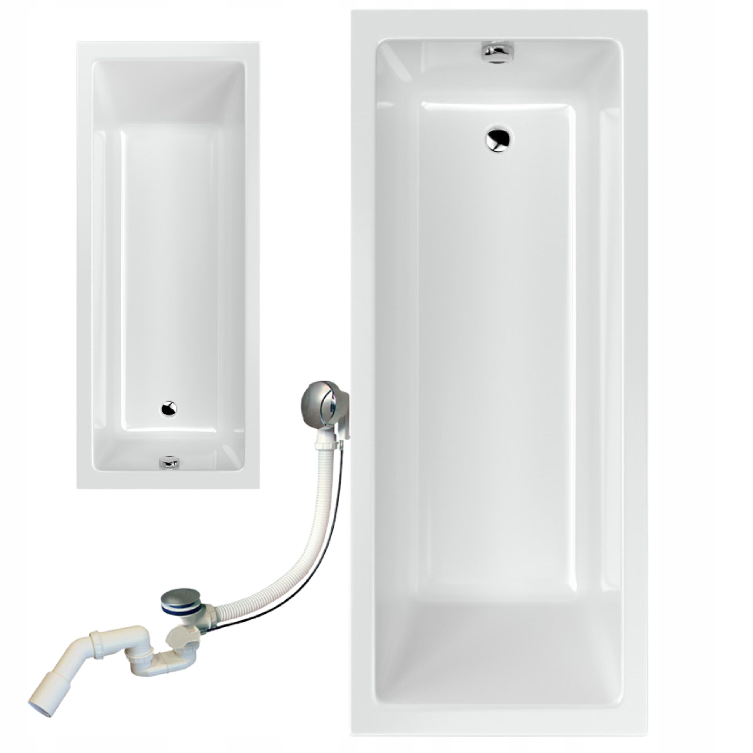 Obdélníková Vana 130X70 Nástěnná Rohová Akrylová Malá Sifonová Noha