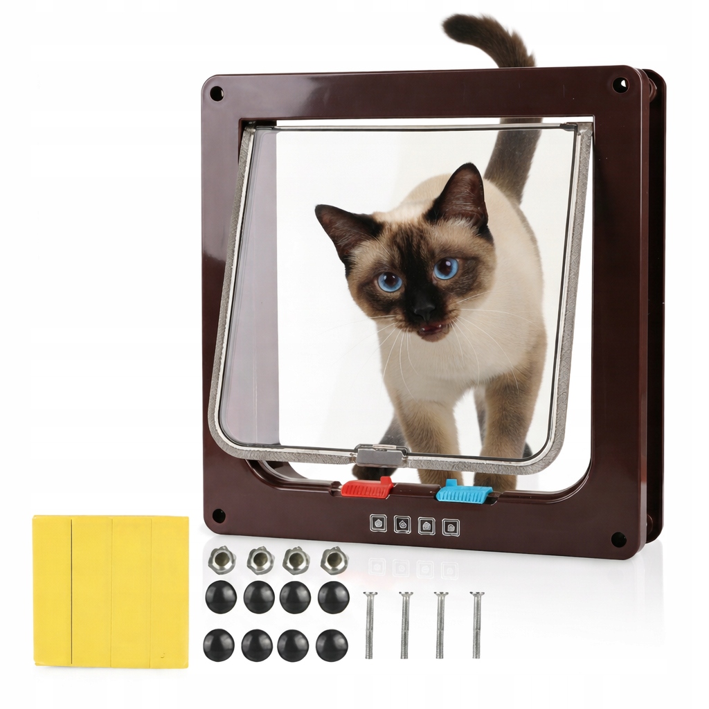 DRZWICZKI WAHADŁOWE DLA KOTA PSA DWUSTRONNE Magnes 4SPOSOBY 4WAY M +SZABLON