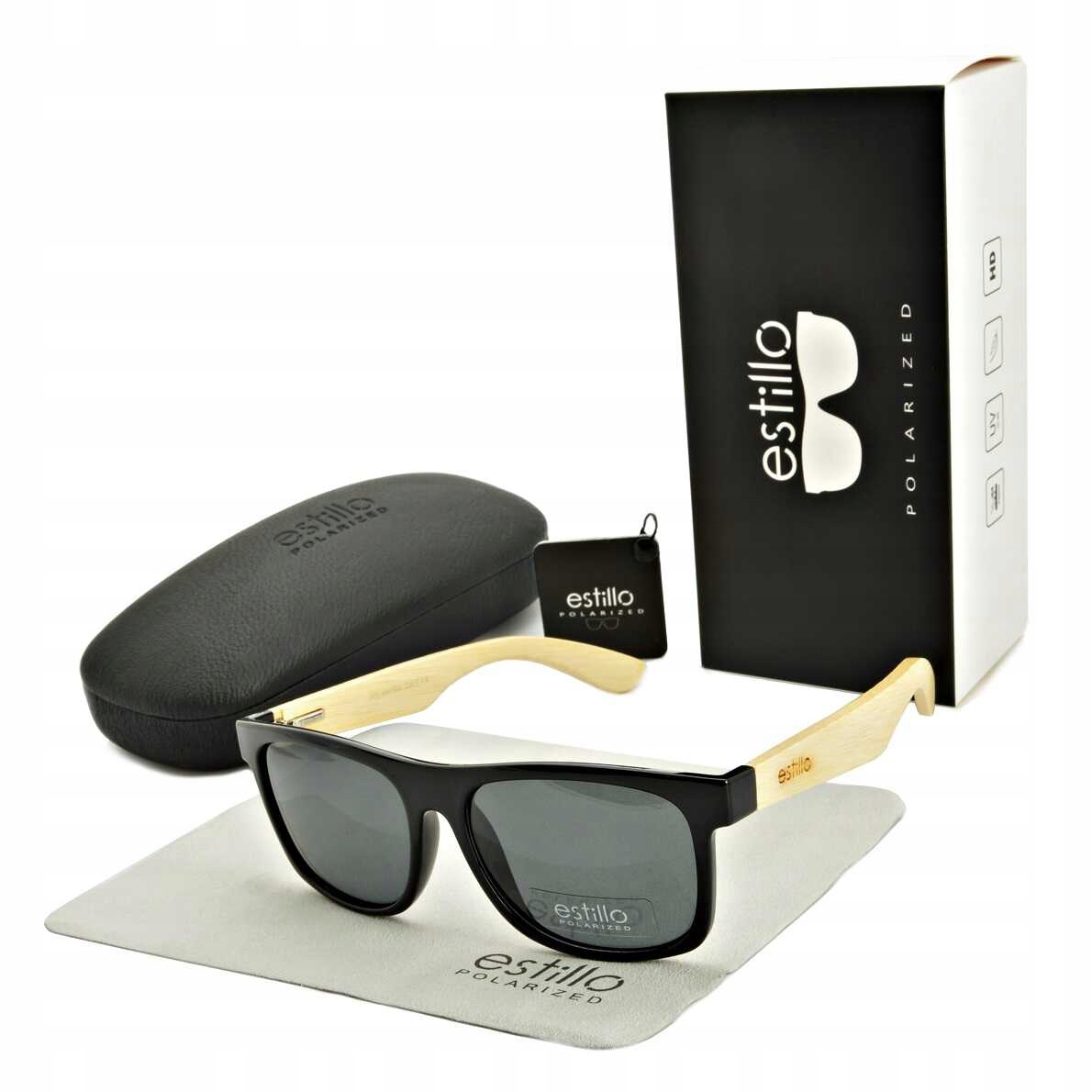 Drewniane Okulary POLARYZACYJNE Słoneczne Nerd PRZECIWSŁONECZNE UV400 marki Marka inna