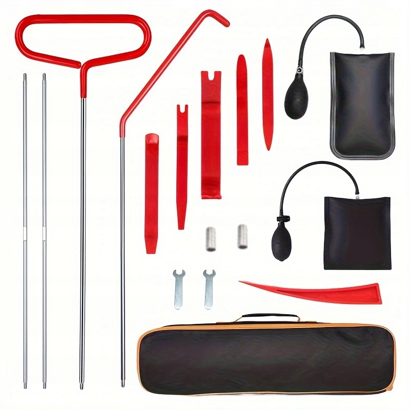 1set 17pcs Car Tool Kit: Roadside Emergency Kit With Long Reach Grabber,