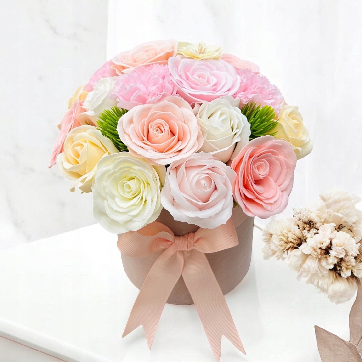 Flower Box Mydlane Róże Kwiaty Bukiet W Pudełku Na Każdy Okaje