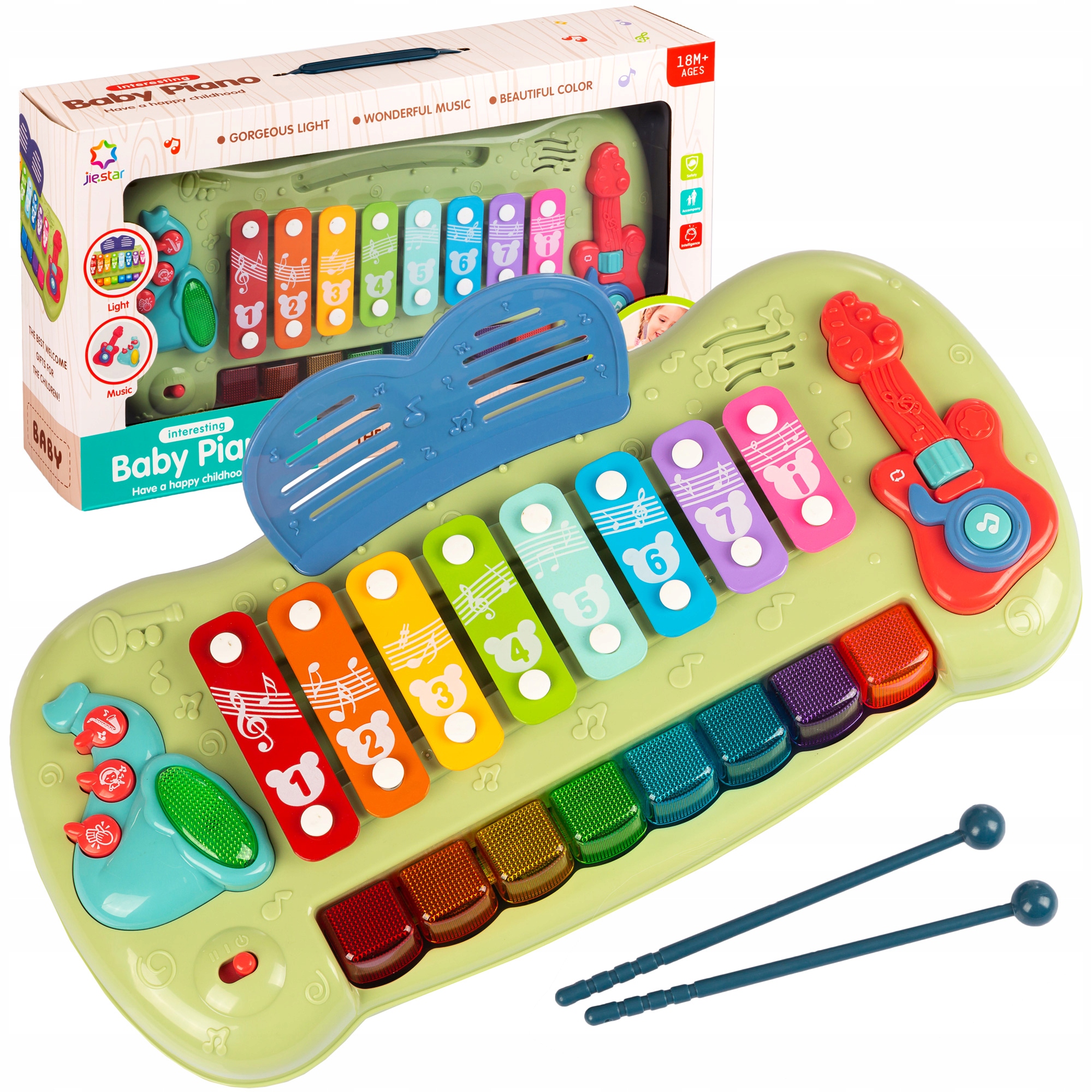 

Organki Cymbałki Edukacyjne Pianinko Muzyczne Led