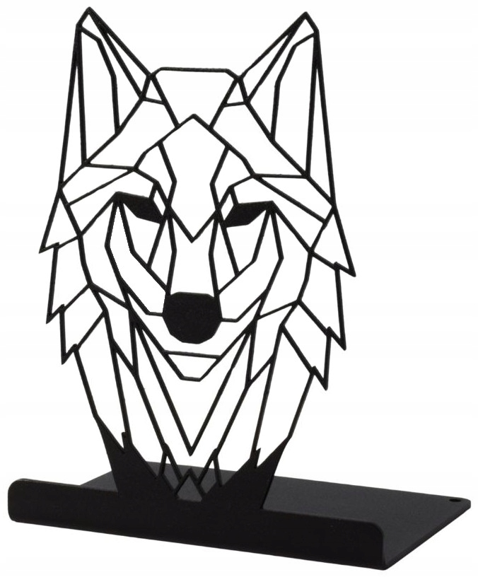 Podpórka do książek WILK Geometryczny stojak na książki Czarny