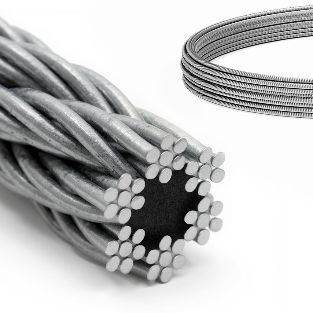 Lina linka stalowa 4mm splot 6x7 Oc ocynk ocynkowana 100m trwałowa metalowa