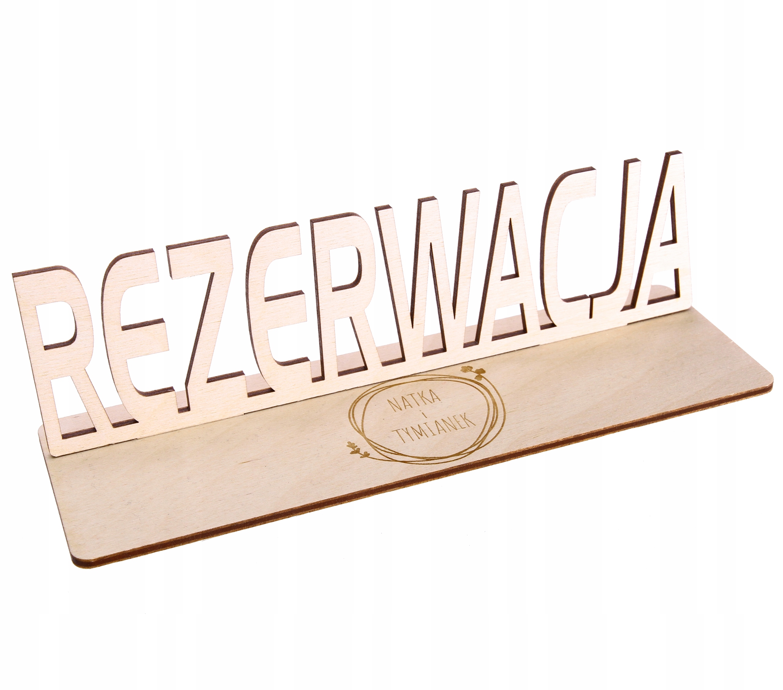 Rezerwacja z drewna na stolik do restauracji baru Marka inny