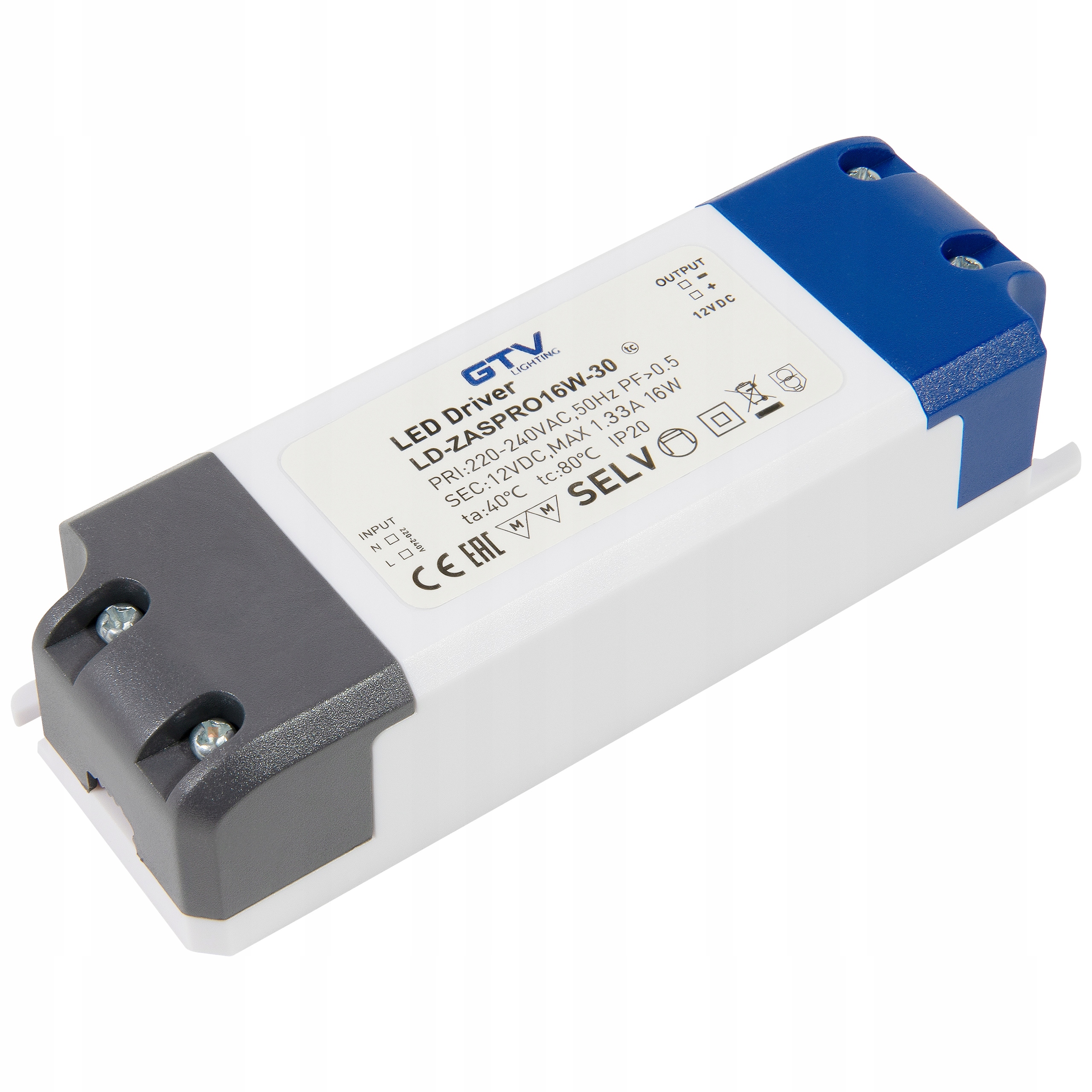 

Zasilacz Led 16W 12V IP20 Gtv do taśmy Led