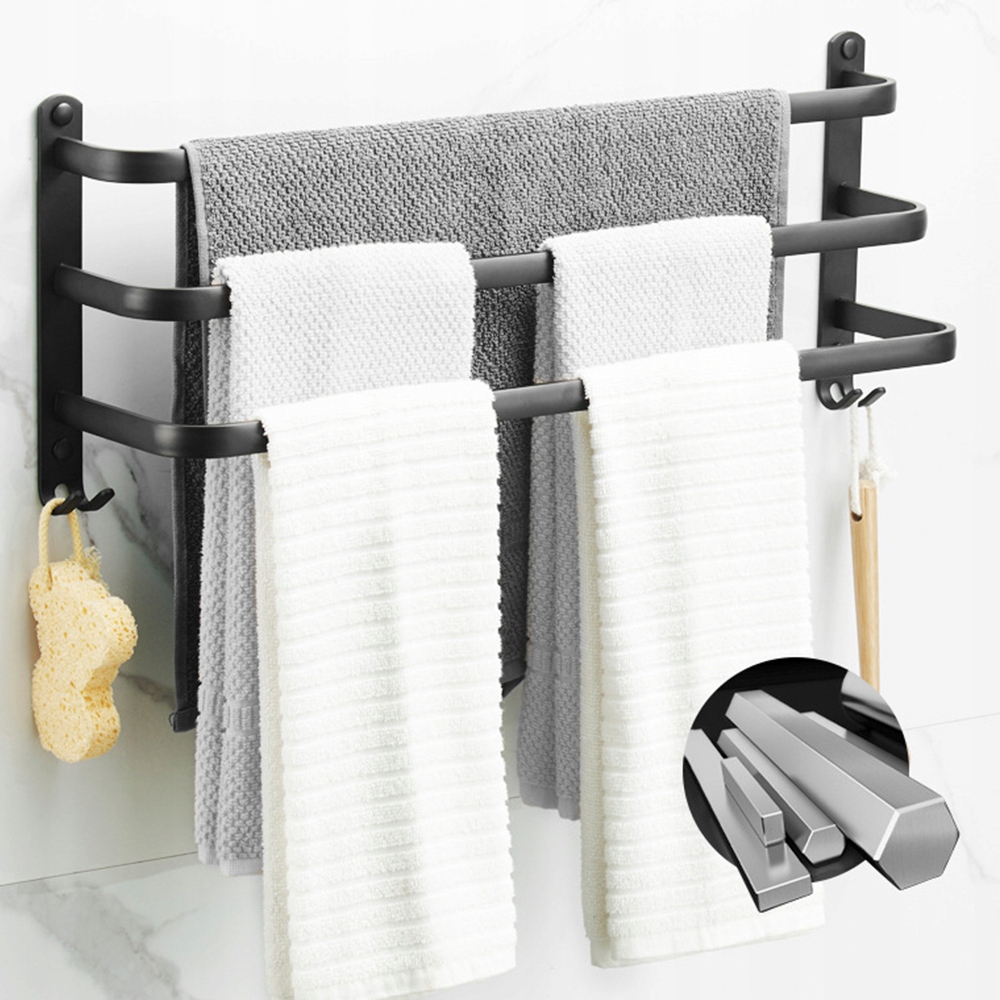 

Stojak Ręczniki Wieszak Loft Łazienkowy Czarny