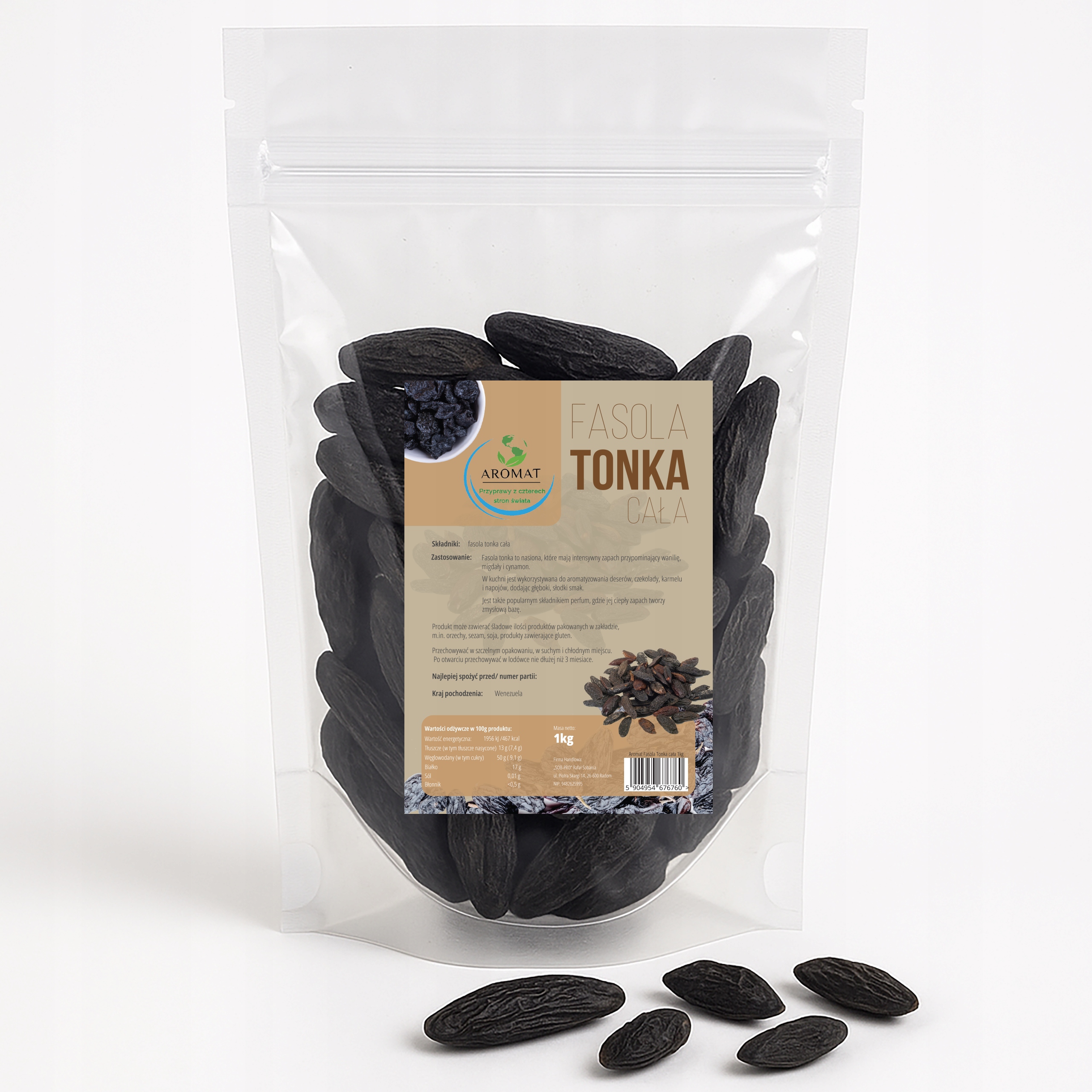 Levně Fazole Tonka 1kg XXL| Přírodní Koření |Dezerty, Káva|Bob