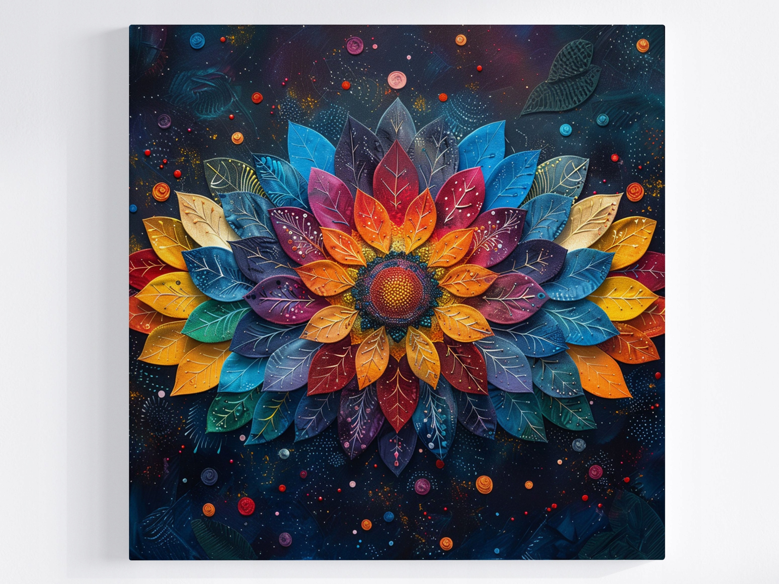 Obraz Na Plátně Canvas Barevné Listy Mandala Dekorace Abstrakce 80x80