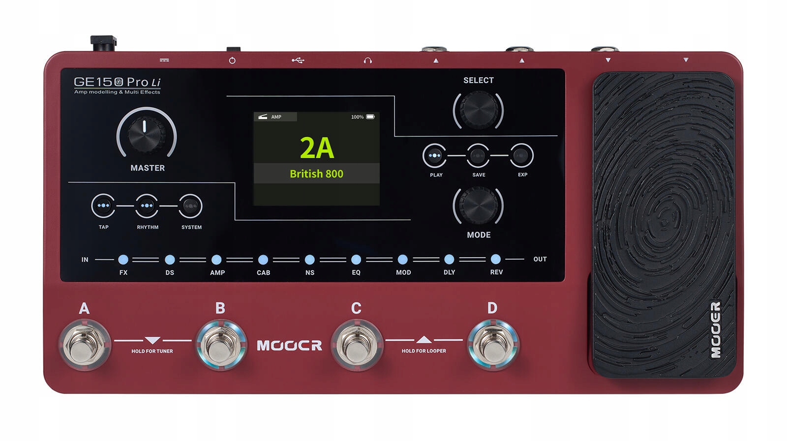 Mooer GE150 Pro LI Amp Modeling & Multi Effects Multiefekt Pro Kytaru