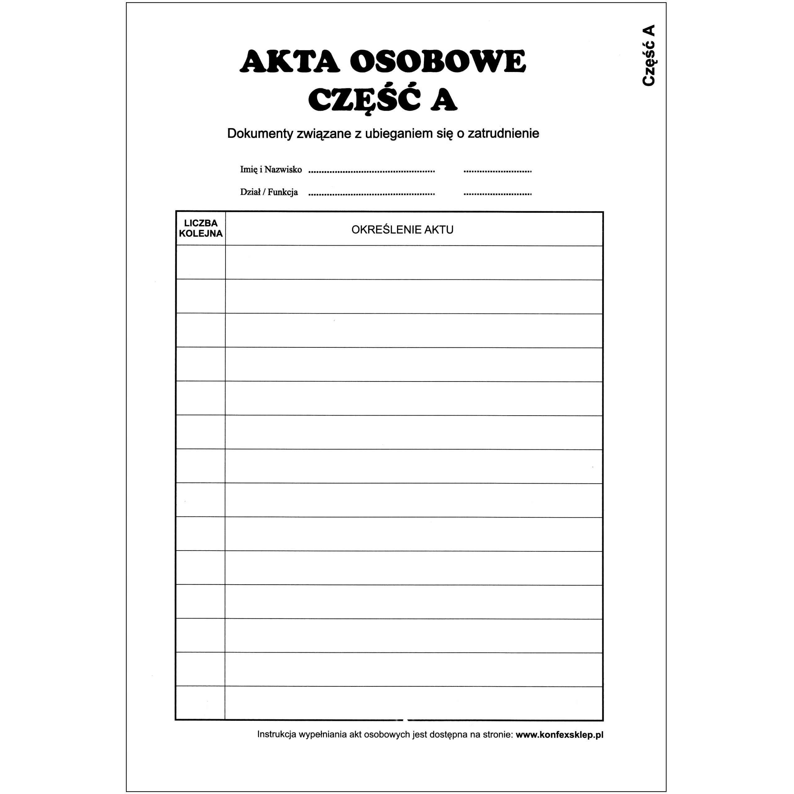 Segregator teczka akta osobowe Konfex zielony ABCD Kod producenta KNFX0038