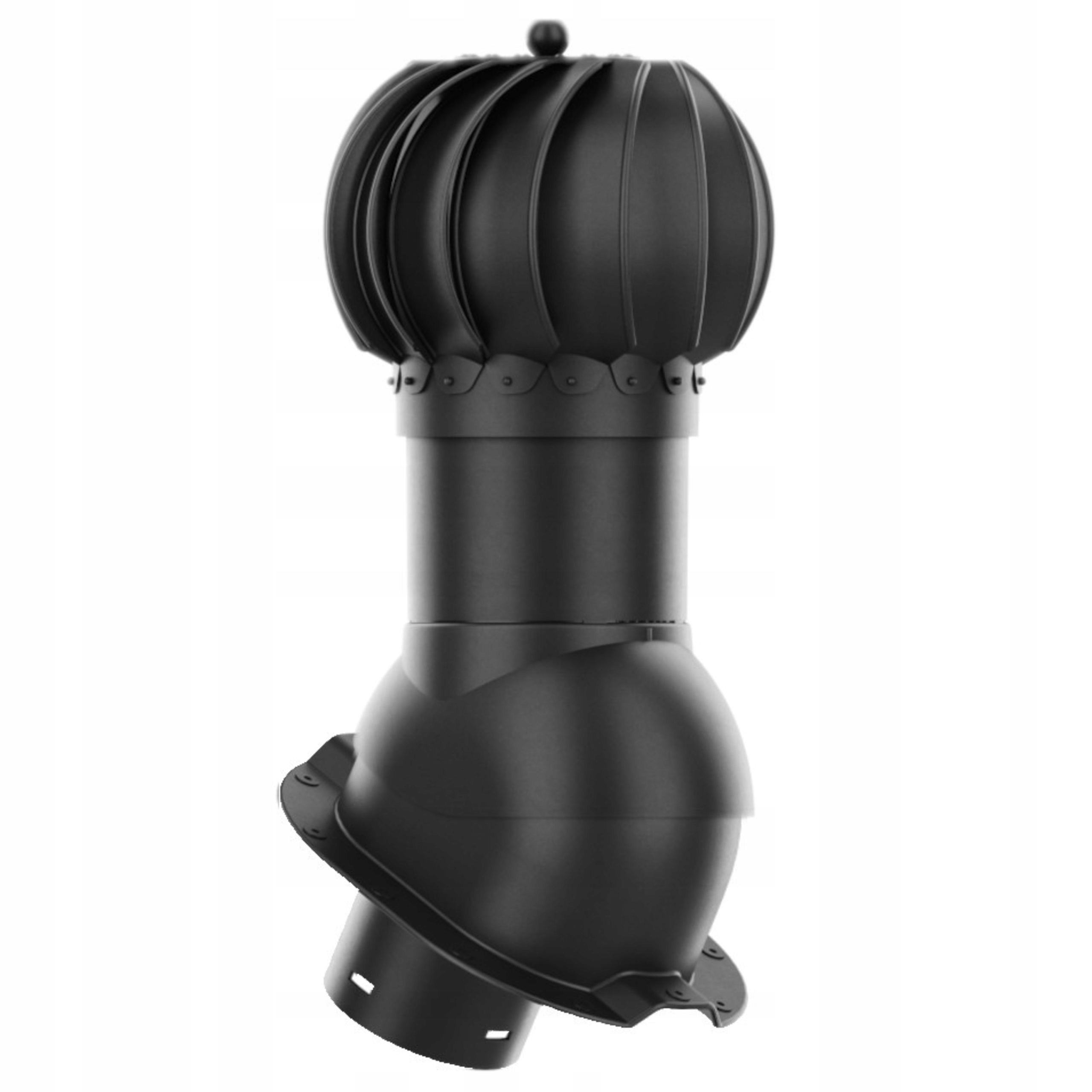 Větrací komín Otočný kulatý fi125 pro Budmat Taira Černý 9005