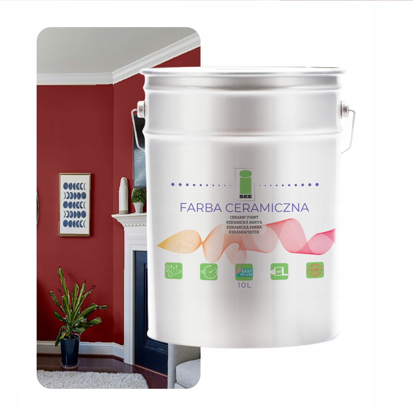 Keramická Umývateľná Farba Na Steny, Hnedá, Tehlová, 10 L, Odolná Voči Škvrnám