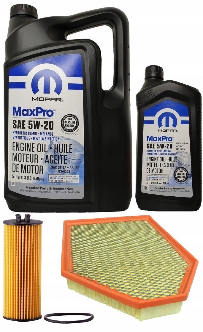 MOPAR 5W20 6L + FILTRY CHRYSLER 300 3,6 2013