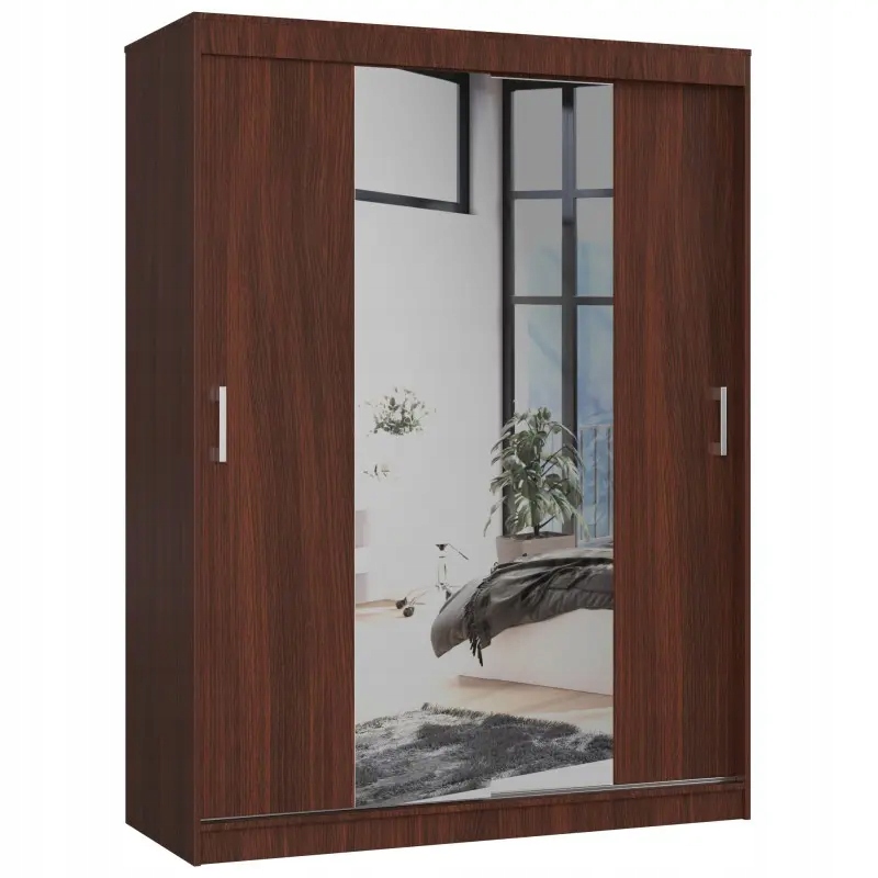 

Szafa Przesuwna 150cm Clp Z Lustrem Wenge