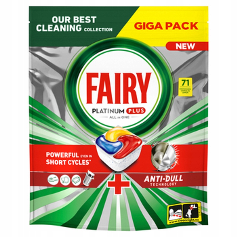Levně Fairy Platinum Plus All In One Tablety do myčky Citron 71 ks