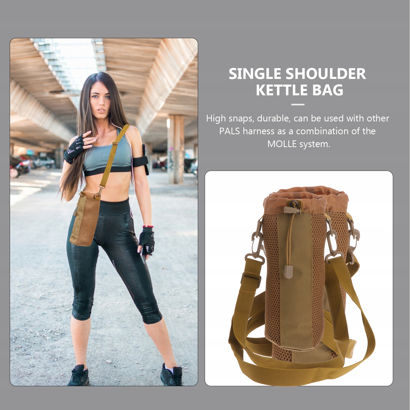 BUTELKA NA WODĘ REGULOWANE PASKI SPORTOWE NA RAMIĘ Marka bez marki