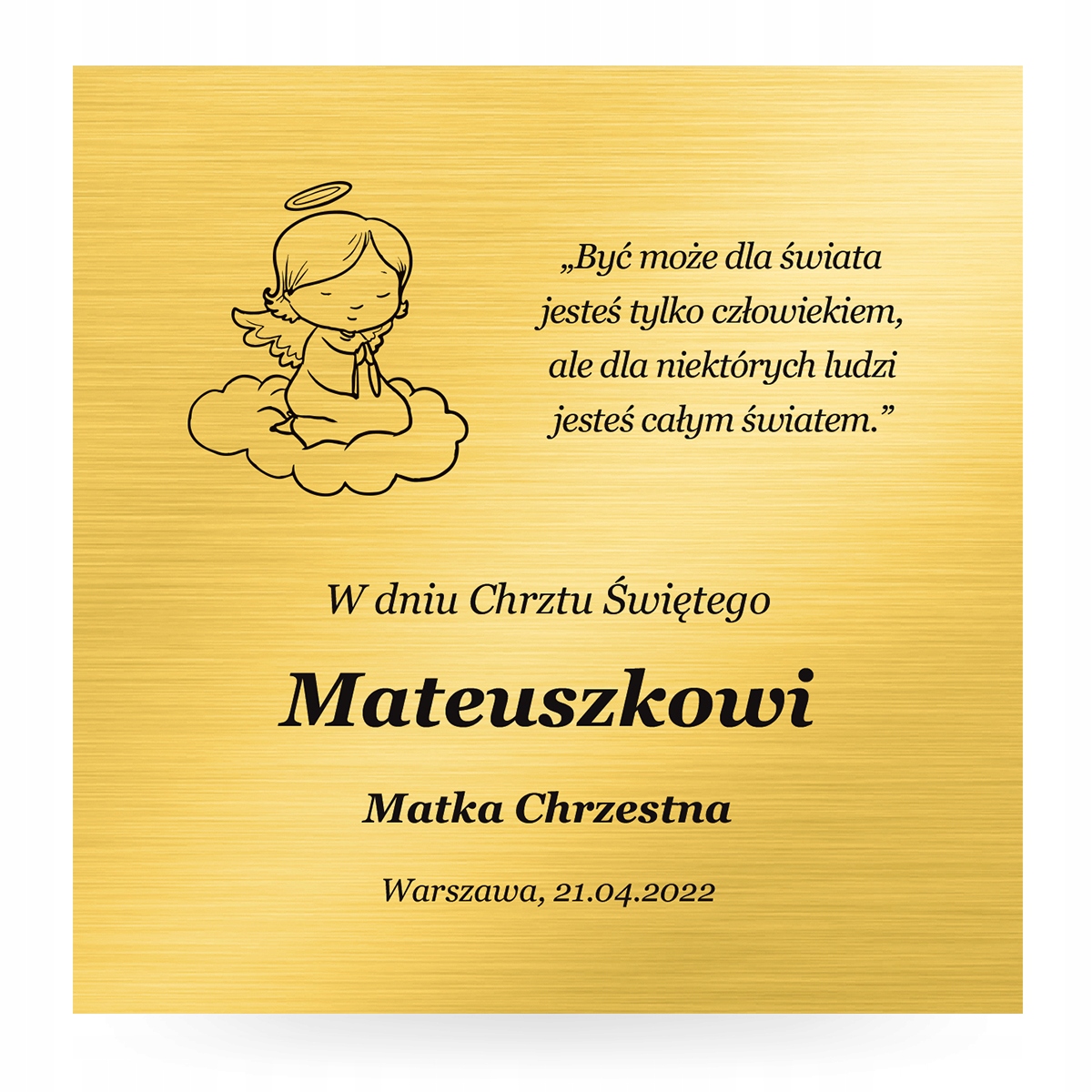 

Grawer Aluminiowa tabliczka z dedykacją 15x15 cm