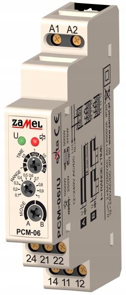 Časové relé na lištu PCM-06/U 12-240V Zamel